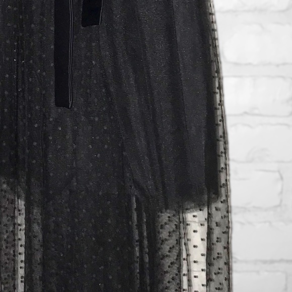 Black Bustier Mesh Black Midi Dress Party Collection Formal Satin Bow Prom Event - Picture 3 of 11